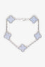 Van Cleef & Arpels Rhodium-Plated 18K White Gold Vintage Alhambra 5 Motif Bracelet