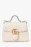 Gucci Taupe Chevron Leather Marmont Small Top Handle With Chain
