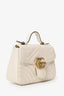 Gucci Taupe Chevron Leather Marmont Small Top Handle With Chain