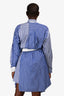 Sacai Blue Cotton Blend Multi Stipe Shirt Dress Size 3
