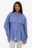 Sacai Blue/White Striped Cut-Out Front Button Down Shirt Size 4