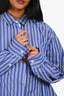 Sacai Blue/White Striped Cut-Out Front Button Down Shirt Size 4