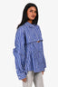 Sacai Blue/White Striped Cut-Out Front Button Down Shirt Size 4
