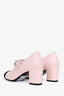 Pre-Loved Chanel™ Light Pink Black Cap Toe Mary Jane Heels Size 38