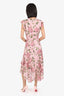 Intermix Pink Silk Floral Print Ruffle Dress Size 4