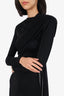 New Arrivals Ilkyaz Ozel Jersey/Tulle Black Long Sleeve 'Xanthe' Gown Size 36