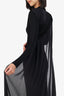 New Arrivals Ilkyaz Ozel Jersey/Tulle Black Long Sleeve 'Xanthe' Gown Size 36
