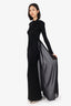 New Arrivals Ilkyaz Ozel Jersey/Tulle Black Long Sleeve 'Xanthe' Gown Size 36