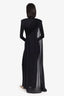 New Arrivals Ilkyaz Ozel Jersey/Tulle Black Long Sleeve 'Xanthe' Gown Size 36