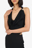 Camila Coelho Black Jersey Halter Neck Backless Crystal Detail Dress Size XS