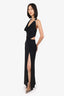 Camila Coelho Black Jersey Halter Neck Backless Crystal Detail Dress Size XS
