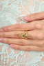 Alexander Mcqueen Gold Tone/Crystal Skull Ring
