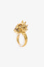 Alexander Mcqueen Gold Tone/Crystal Skull Ring