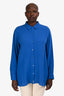 Eileen Fisher Blue Organic Cotton Button Down Shirt Size L