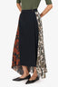 Rokh Black/Multicolour Paisley Print Pleated Midi Skirt Size 10
