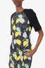 Proenza Schouler Black/Multicolour Floral Print Twisted Midi Dress Size 6