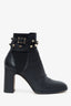 Valentino Black Leather Rockstud Ankle Boots Size 35