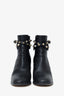 Valentino Black Leather Rockstud Ankle Boots Size 35