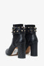 Valentino Black Leather Rockstud Ankle Boots Size 35