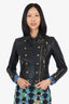 Burberry Black Leather Biker Jacket Size 2