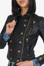 Burberry Black Leather Biker Jacket Size 2