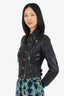 Burberry Black Leather Biker Jacket Size 2