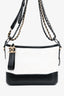 Pre-Loved Chanel™ 2017-18 White/Black Lambskin Small Gabrielle Chain Bag