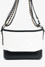 Pre-Loved Chanel™ 2017-18 White/Black Lambskin Small Gabrielle Chain Bag