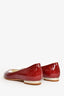 Pre-Loved Chanel™ Red Patent Leather Peep Toe Flats Size 36