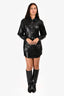 Isabel Marant Etoile Black Faux Leather Button Down Dress Size 34