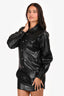 Isabel Marant Etoile Black Faux Leather Button Down Dress Size 34