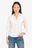 Theory White Collared Button Down Top Size S