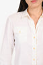 Theory White Collared Button Down Top Size S