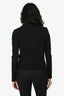 Gucci Black Wool Cream Silk Panel Turtleneck Sweater Size S