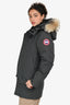 Canada Goose Grey Down Fur Trimmed Hooded Jacket Size XS