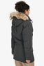 Canada Goose Grey Down Fur Trimmed Hooded Jacket Size XS