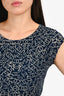 Pre-Loved Chanel™ Navy Cream 5 Print Top Size 38