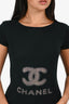 Pre-Loved Chanel Black CC Logo Knit Top Size 36