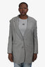 Max Mara Grey Single Breast Blazer Size 8