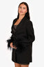 Bubishluxe Black Feather Trim Blazer Size M