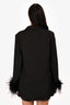 Bubishluxe Black Feather Trim Blazer Size M