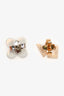 Louis Vuitton Silver/Gold Toned Logo Blossom Stud Earrings