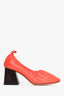 Celine by Phoebe Philo Orange Leather Block Heels Size 40.5