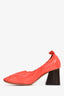 Celine by Phoebe Philo Orange Leather Block Heels Size 40.5
