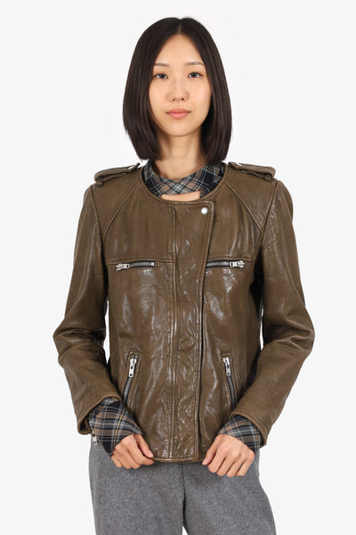 Isabel Marant Etoile Green Leather Jacket Size 40 – Mine & Yours