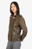 Isabel Marant Etoile Green Leather Jacket Size 40