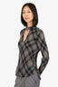 Veronica Beard Black/Brown Plaid Tie Back Top Size 8