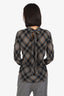 Veronica Beard Black/Brown Plaid Tie Back Top Size 8
