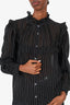 Isabel Marant Etoile Black/White Striped Ruffled Blouse Size 38 with Tag