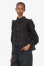Isabel Marant Etoile Black/White Striped Ruffled Blouse Size 38 with Tag